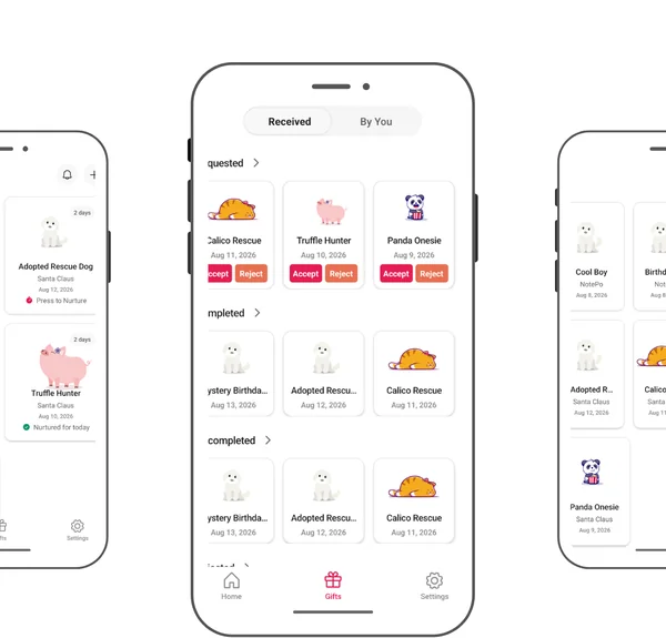 GiftPo app interface displaying the accept gifts feature
