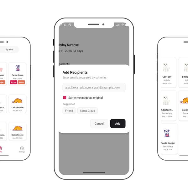 GiftPo app interface illustrating the invite friends functionality